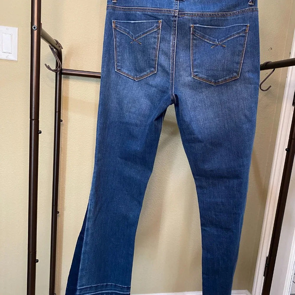 UNPUBLISHED Boutique brand Contrast Flare Wide Leg Denim Jeans - size 26 - Picture 4 of 9